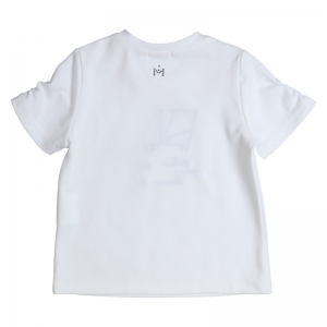 T-shirt embroidery KITE white/blue