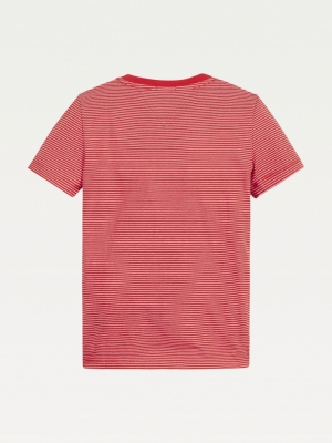 T-shirt fijn gestreept red stripe