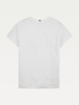 T-shirt multi text white