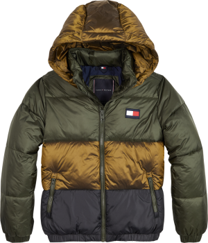 Jas colorblock dark olive/colo