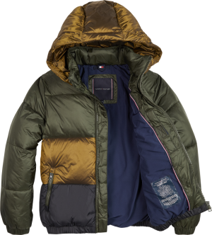 Jas colorblock dark olive/colo