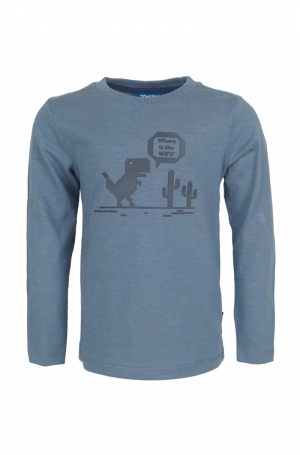 T-shirt dino + cactus medium blue