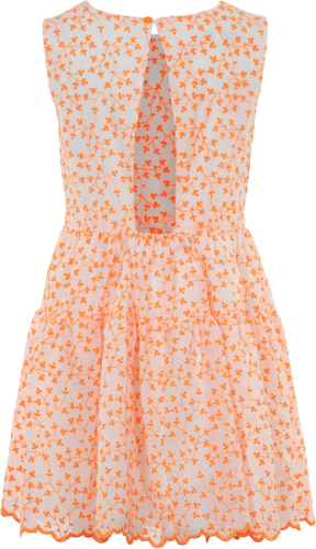 Kleed gebloemd white/neon oran