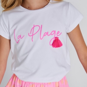 T-shirt roze letters white/pink