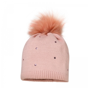 Muts pompon, glitter detail 0017