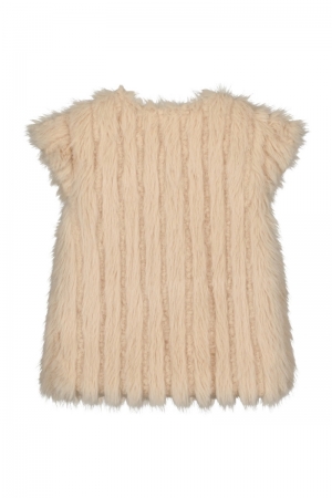 Bodywarmer lang haar taupe