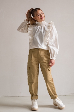 Broek zijzakken kahki