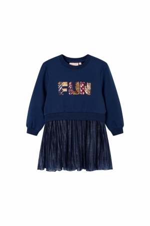 Kleed rok plisse navy