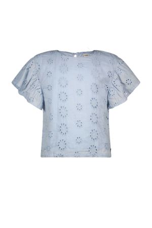T-shirt broderie anglais ice blue