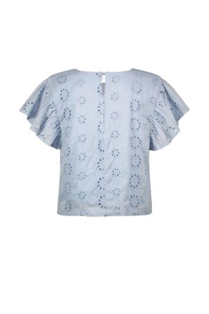 T-shirt broderie anglais ice blue