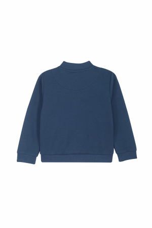 Sweater gilet ronde hals, rits blue grey