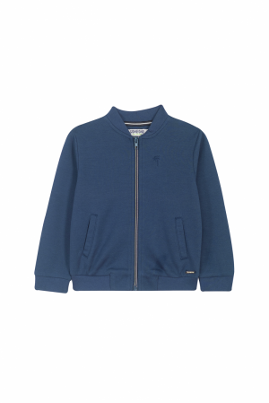 Sweater gilet ronde hals, rits blue grey