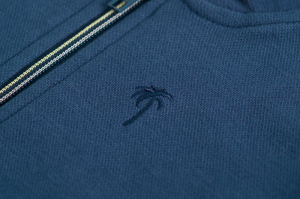 Sweater gilet ronde hals, rits blue grey
