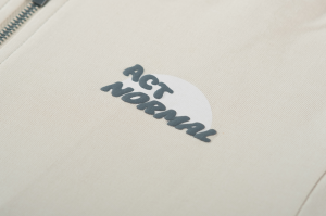Hoodie met rits kort light beige