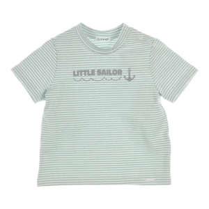 T-shirt gestreept, sailor off white/mint
