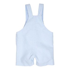 Salopette short, gestreept light blue/whit