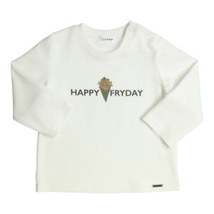T-shirt Happy friday offwhite-green