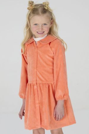 Kleed rib met kraagje neon orange
