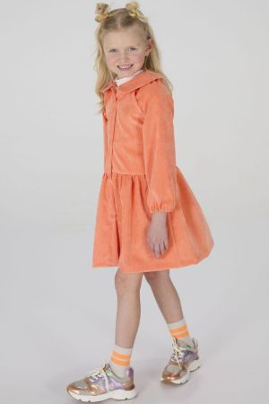 Kleed rib met kraagje neon orange
