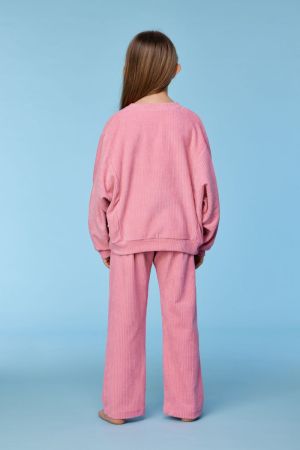 Meisjespyjama velours, borduur 404