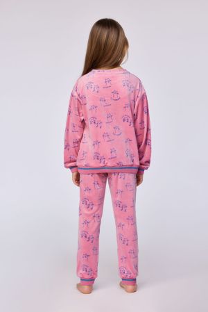 Meisjespyjama velours print 951