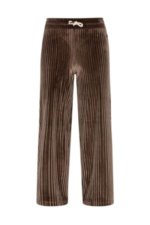 Bruin ribfluweel stretch choco