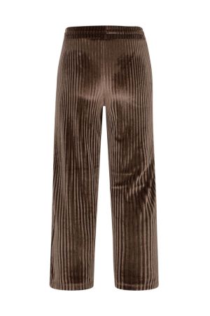 Bruin ribfluweel stretch choco