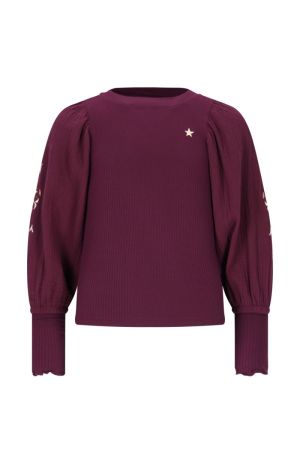 T-shirt wijde mouwen borduurse cherry
