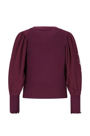 T-shirt wijde mouwen borduurse cherry