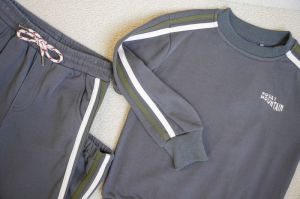 Broek sweaterstof, streep  antra