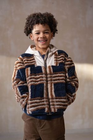 Gilet teddy met rits navy