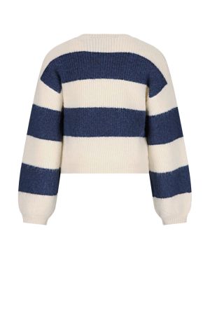 Pull gestreept navy blazer