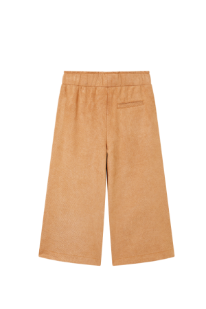 Broek zachte stof dark beige