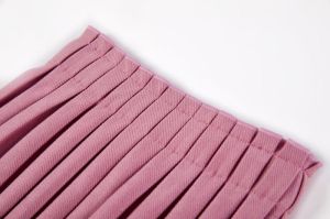 Rok effen,  plooien pink