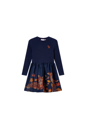 Kleed print op rok navy