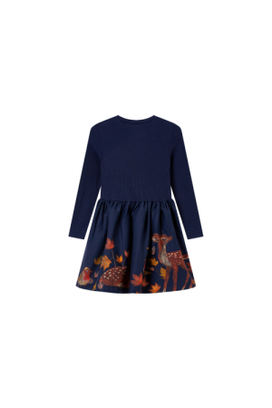 Kleed print op rok navy