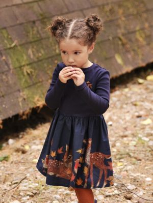Kleed print op rok navy