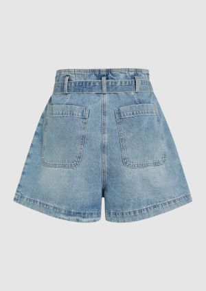 Short jeans met riem blue boheme was