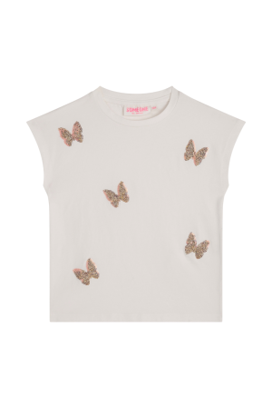 T-shirt vlinders ecru