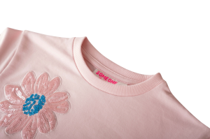 Sweater bloemen soft pink
