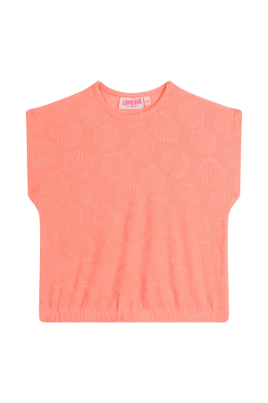 T-shirt schelpen prin fluo coral