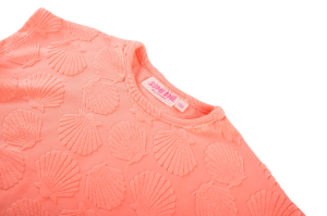 T-shirt schelpen prin fluo coral