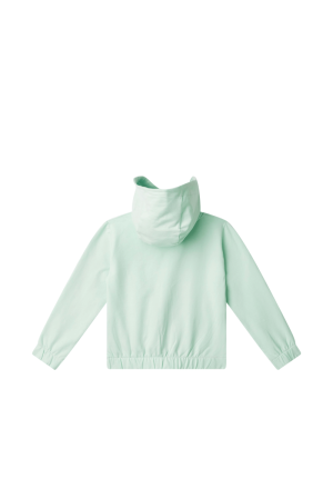 Hoodie met rits, roze palmboom soft mint
