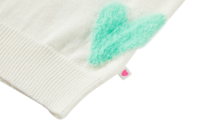 Pull hartjes pastel kleuren ecru