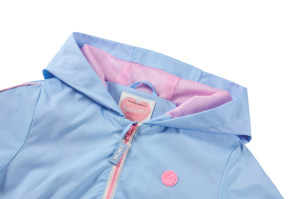 Jas met roze rits, hartje light blue