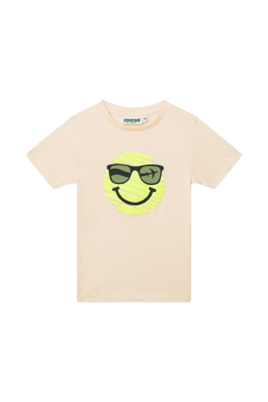 T-shirt smiley dark ecru
