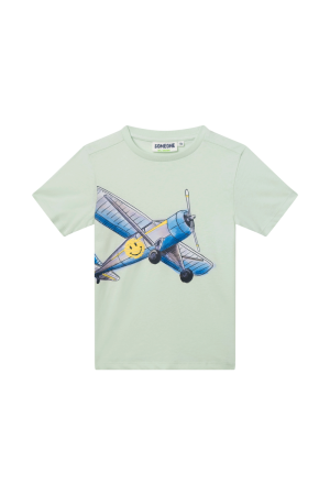 T-shirt vliegtuig soft mint