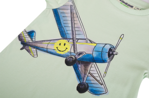 T-shirt vliegtuig soft mint