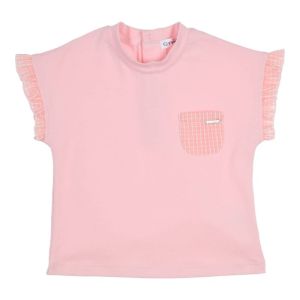 T-shirt geruit zakje rose