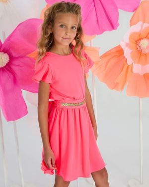 Kleed voile neon pINK